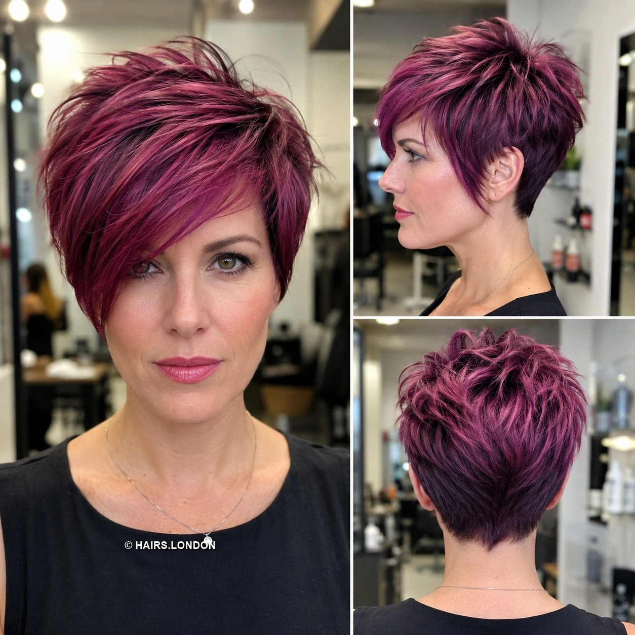 Magenta Textured Pixie