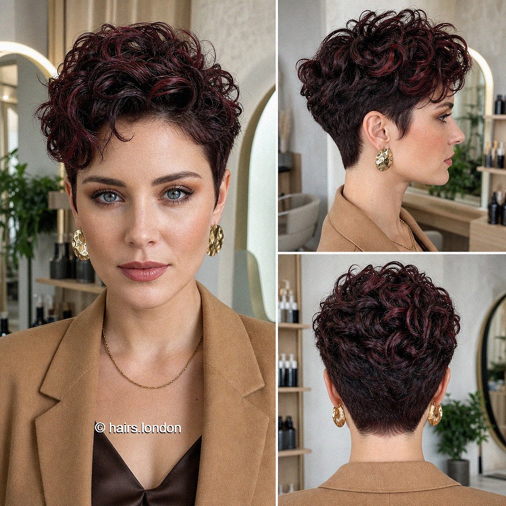 Mahogany Curly Pixie