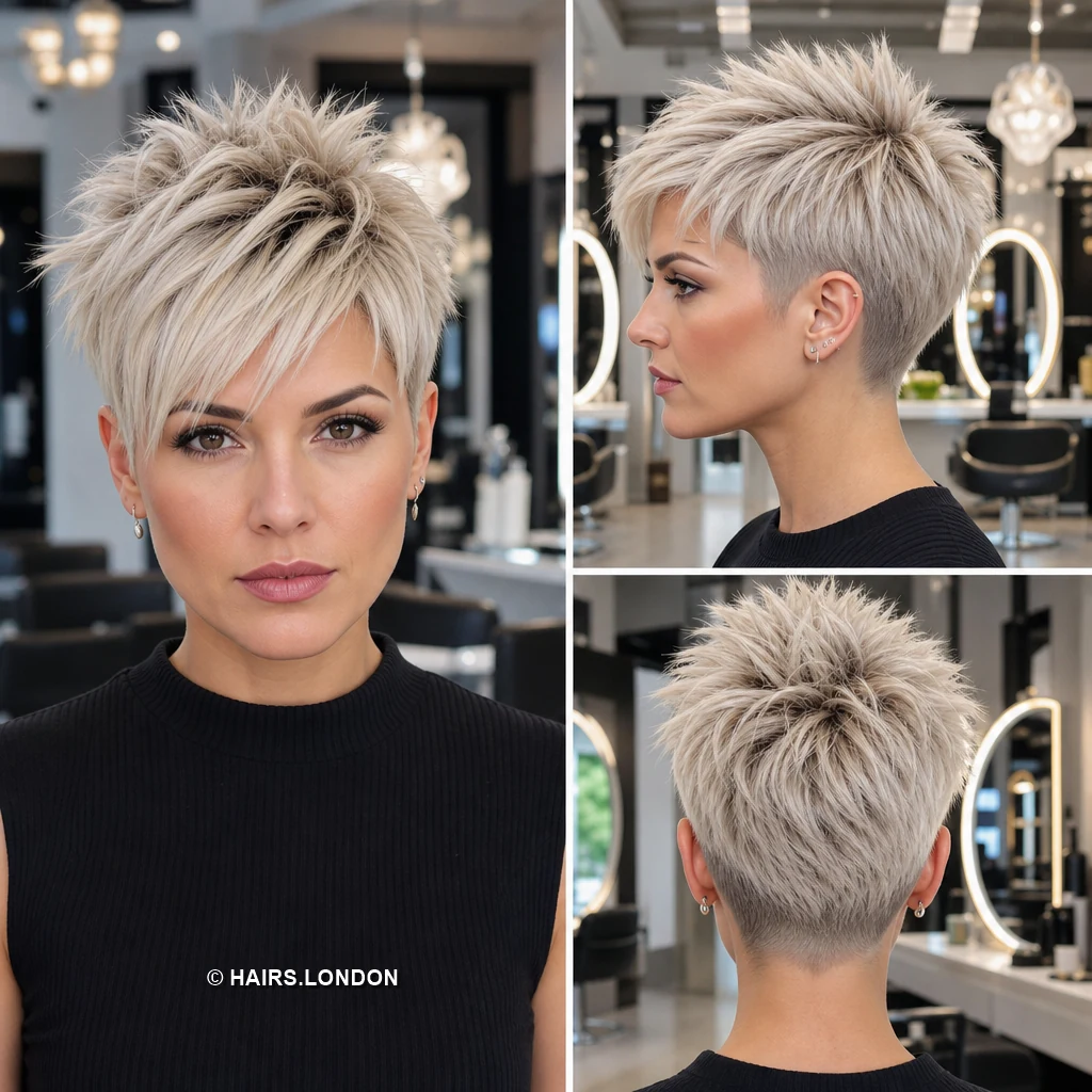 20 Bold Pixie Haircuts with Spiky Texture, Rich Color and Volume Pearl Blonde Pixie