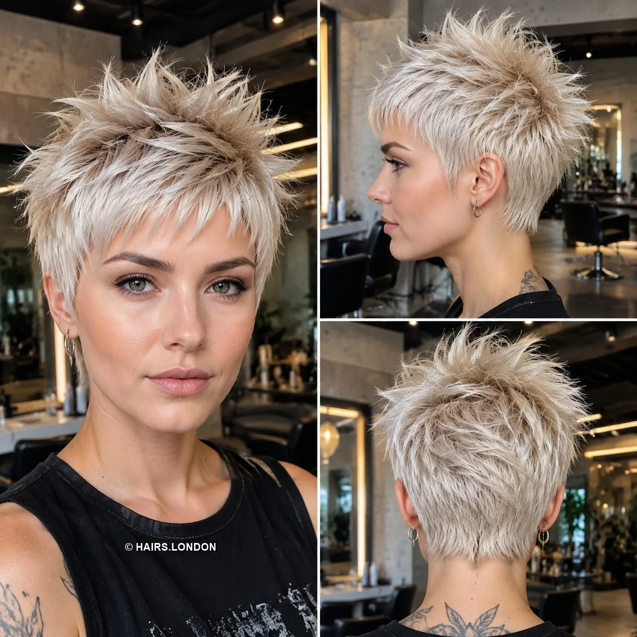 20 Edgy Pixie Haircuts with Spiky Texture, Tapers and Bold Color Platinum Choppy Pixie