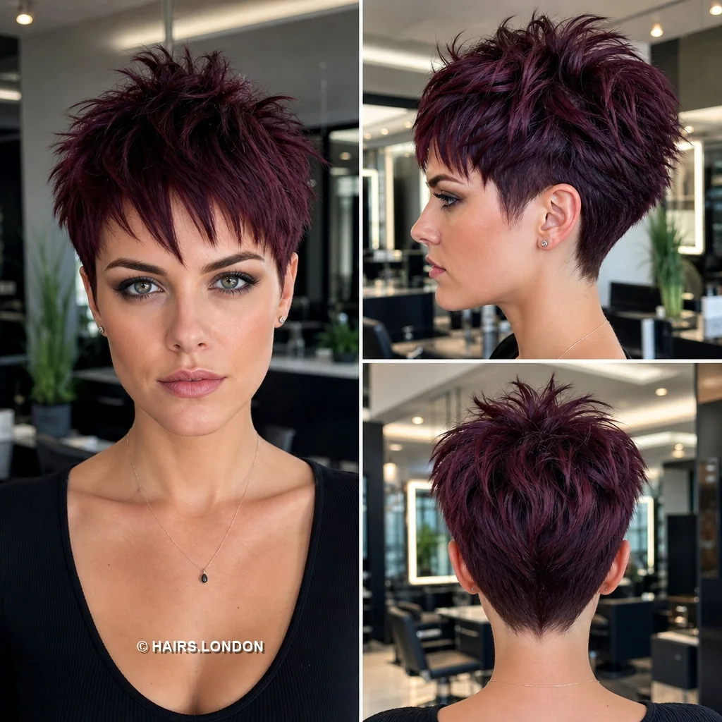Plum Choppy Pixie