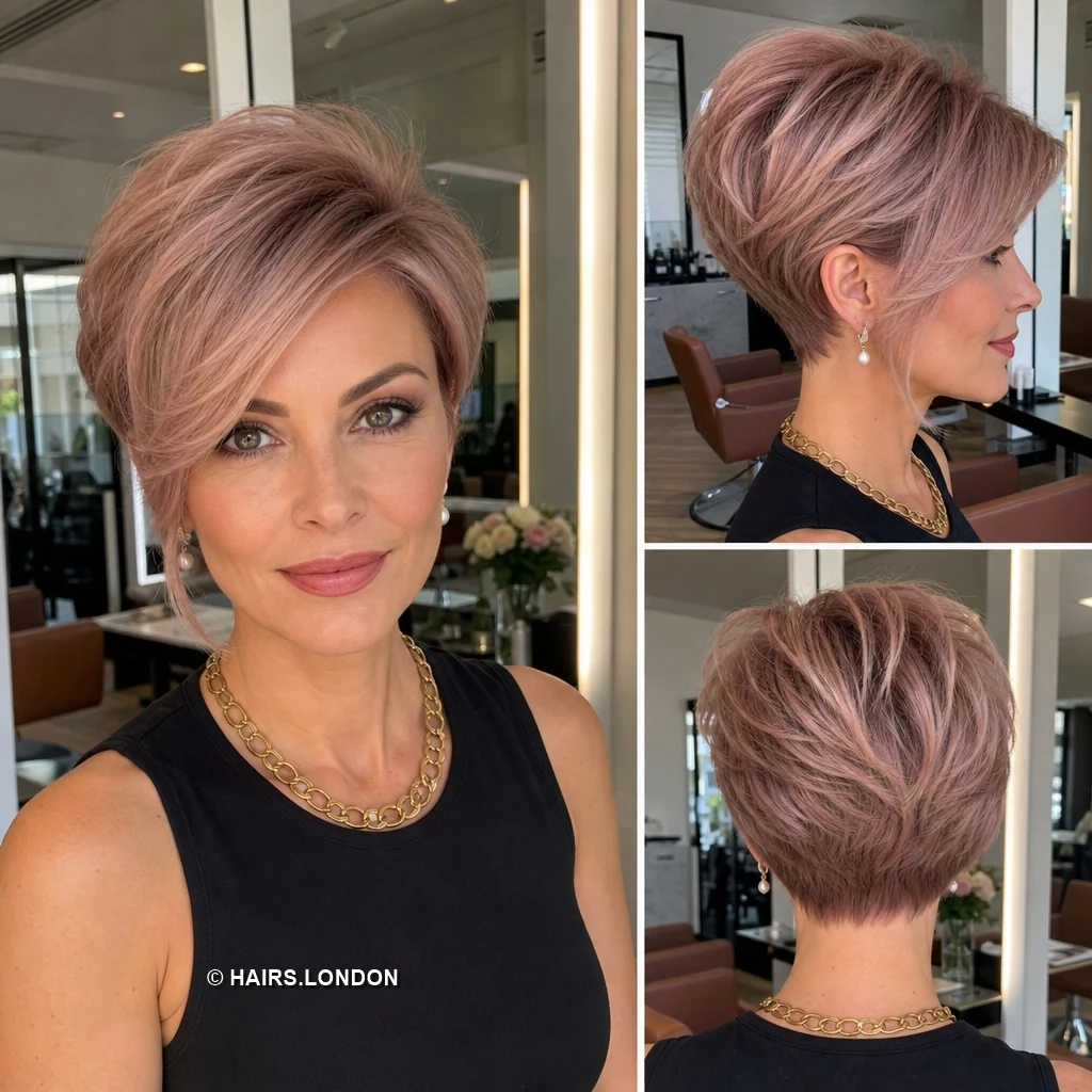 20 Bold Pixie Haircuts with Spiky Texture, Rich Color and Volume Rose Beige Pixie