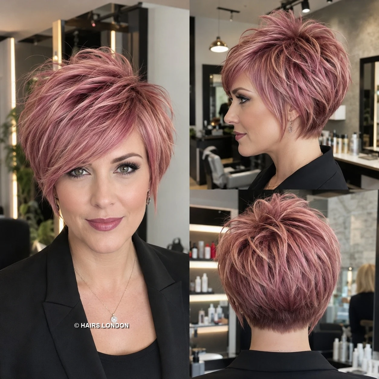 20 Textured Pixie Cuts with Bold Color, Swept Fringes and Crown Lift Rose Tousled Pixie
