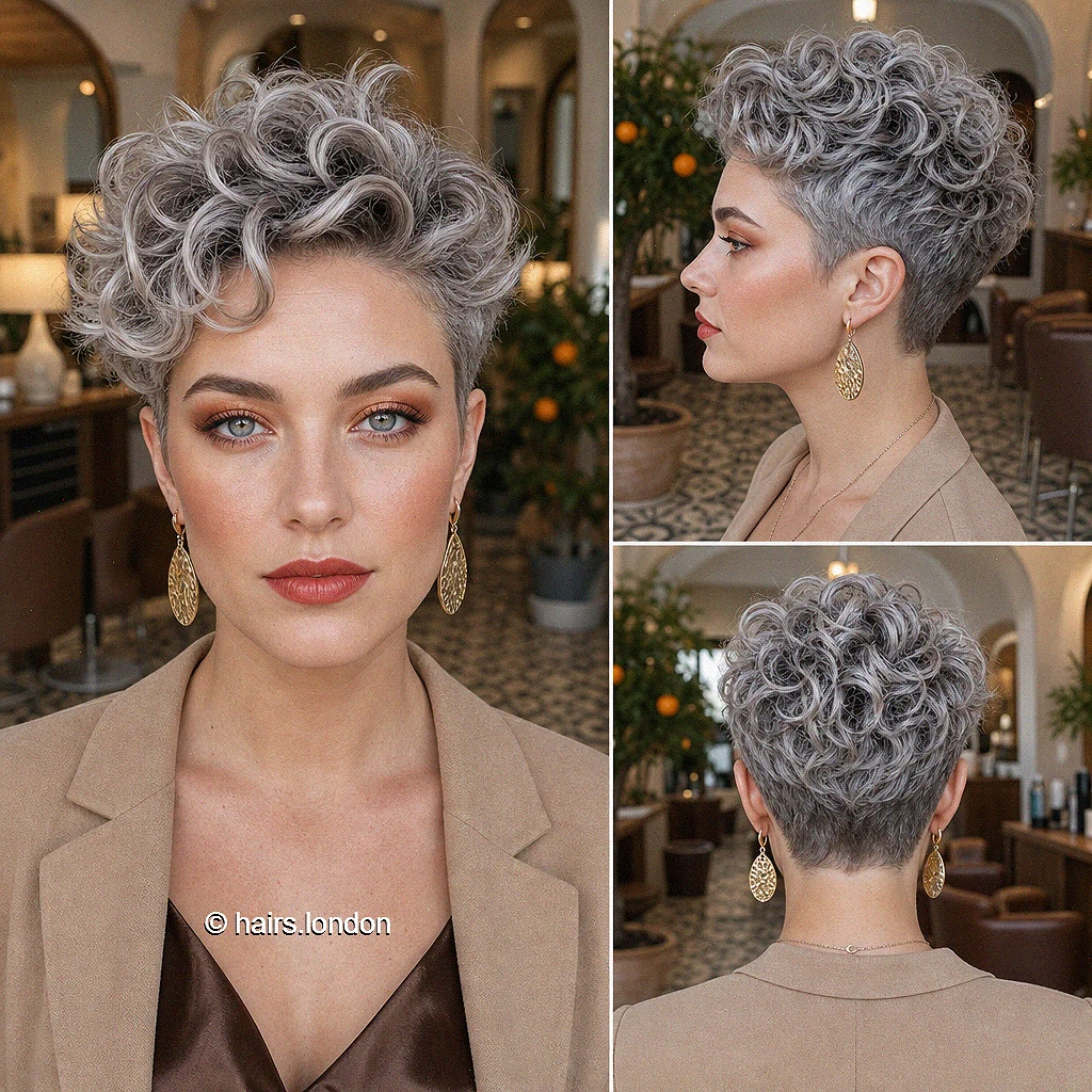 20 Textured Pixie Haircuts with Bold Colors and Soft Curls Silver Curly Pixie