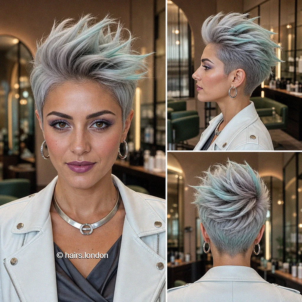 20 Edgy Pixie Haircuts with Spiky Texture, Tapers and Bold Color Silver Sculpted Pixie