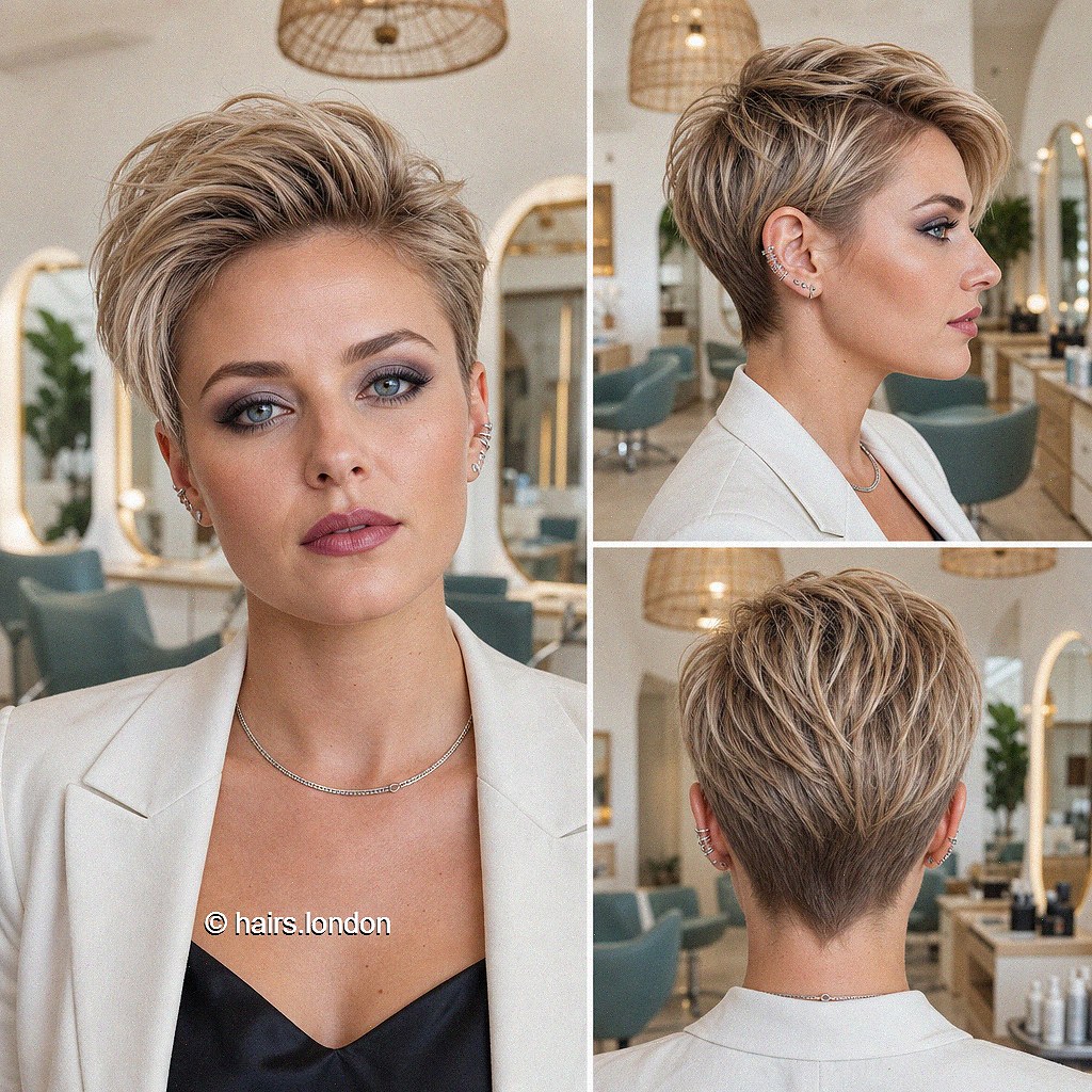 Taupe Swept Pixie