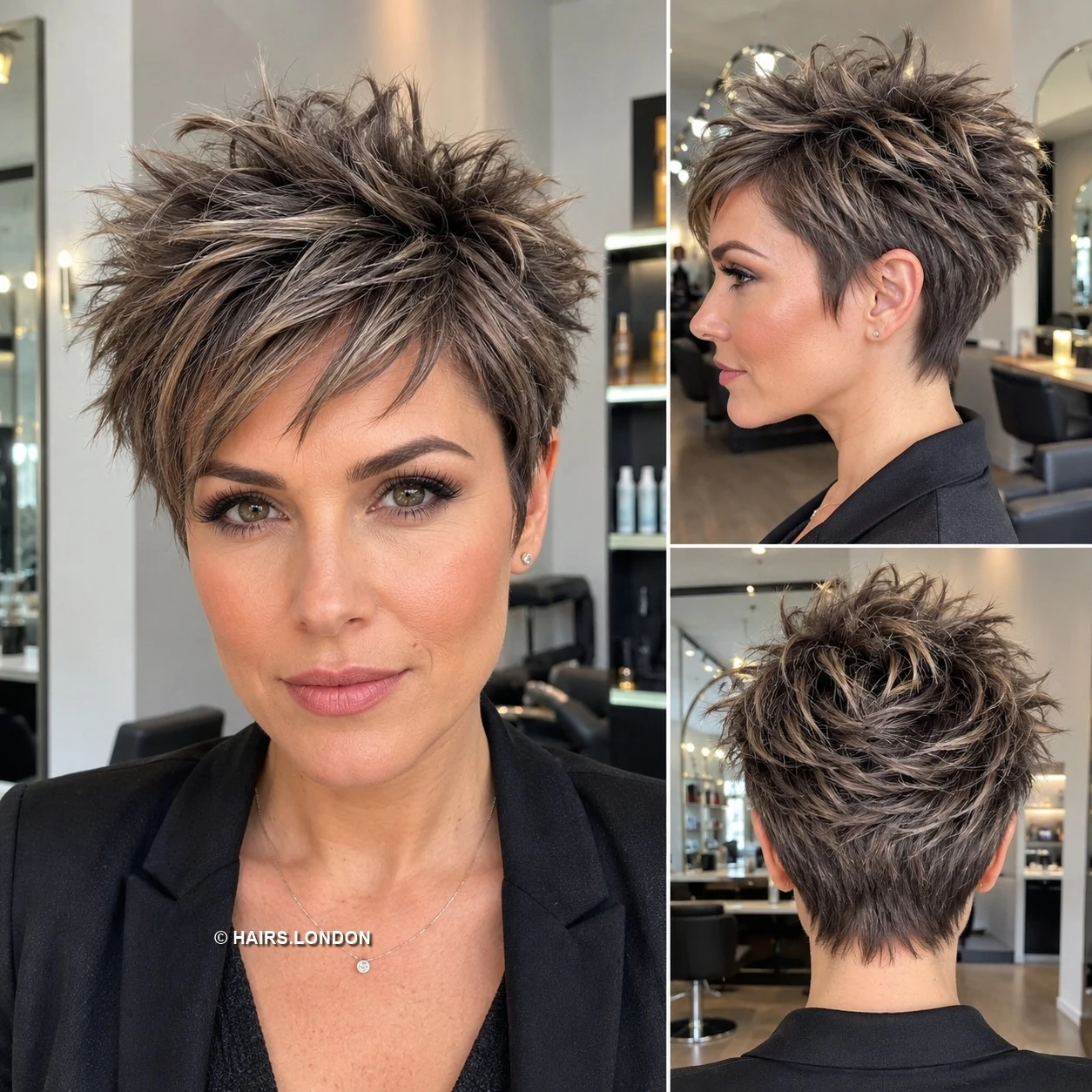 20 Textured Pixie Cuts with Bold Color, Swept Fringes and Crown Lift Taupe Textured Pixie