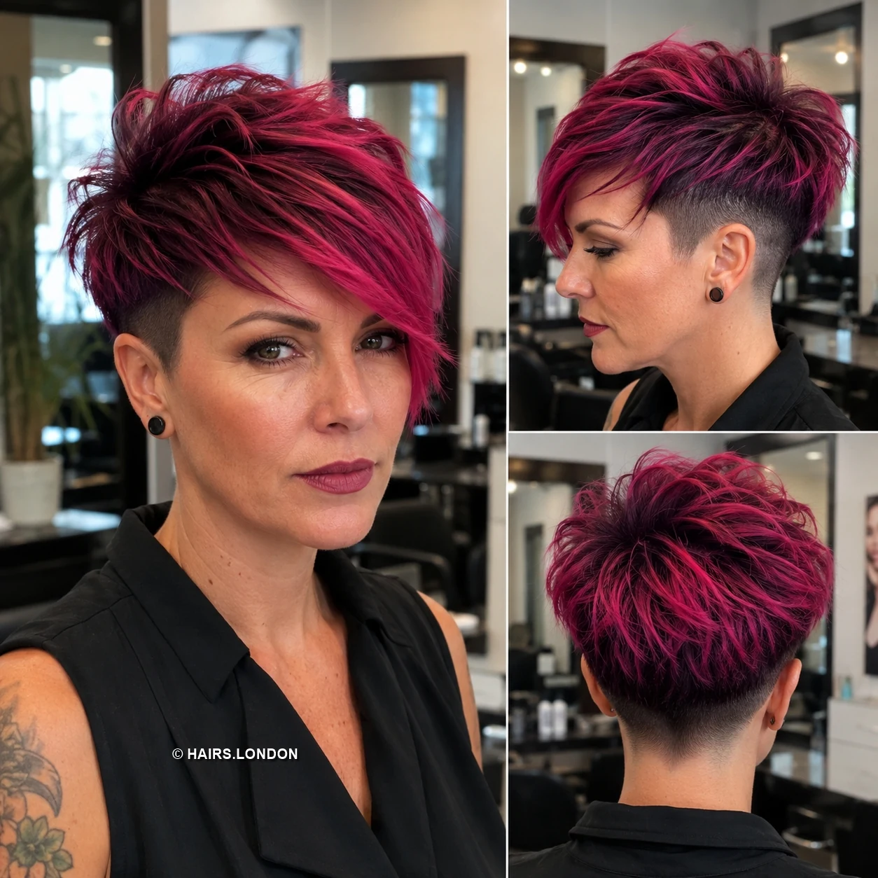 20 Textured Pixie Haircuts with Bold Color and Modern Shape Violet Spiky Pixie