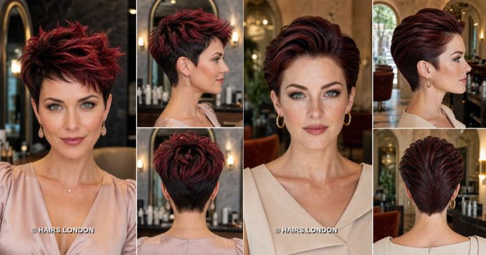19 Burgundy Pixie Haircuts with Cherry Ribbons, Curls, and Quiffs