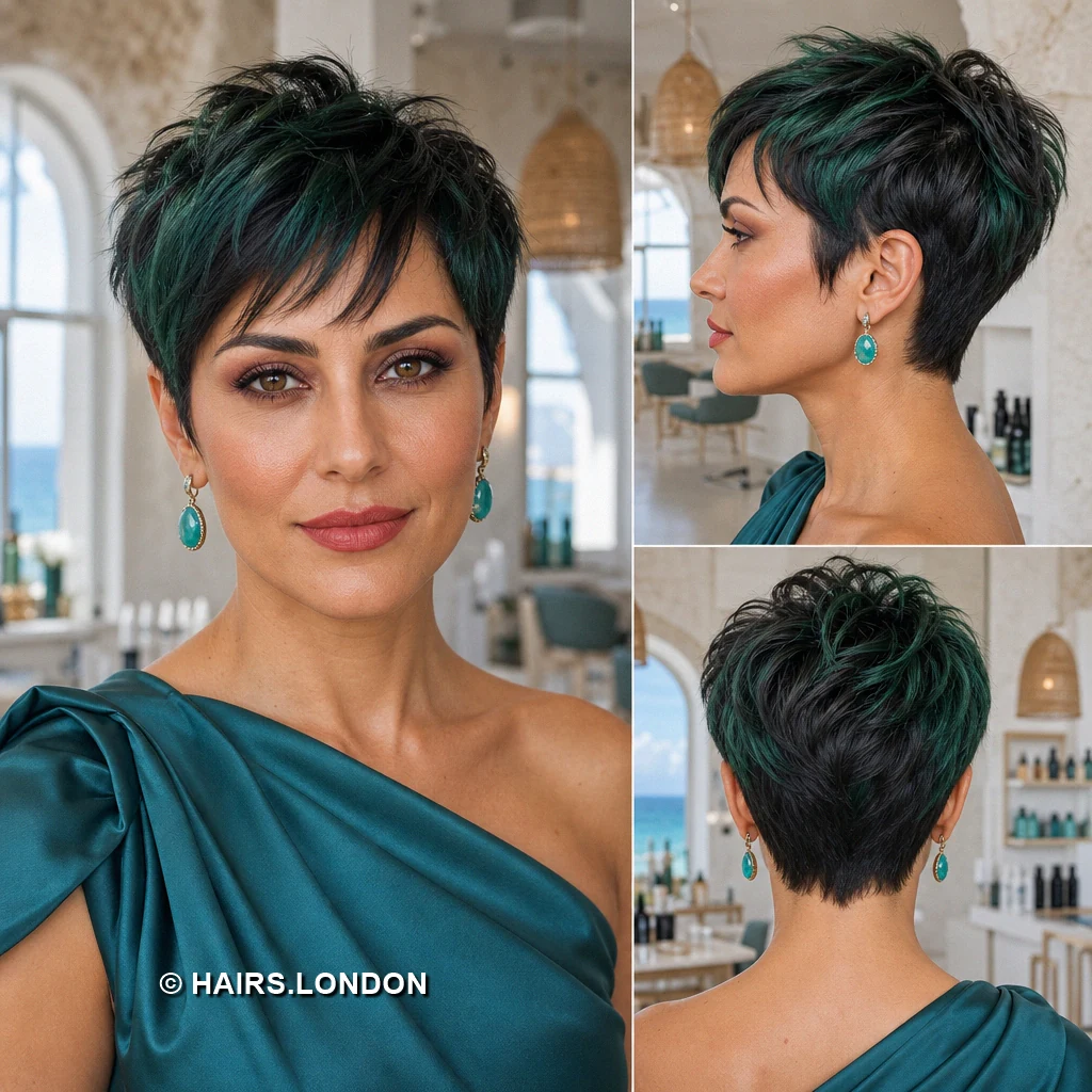 Aqua Draped Pixie