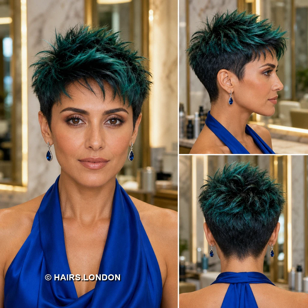 20 Teal Pixie Haircuts, from Spiky Crops to Swept Styles Aqua Swept Pixie