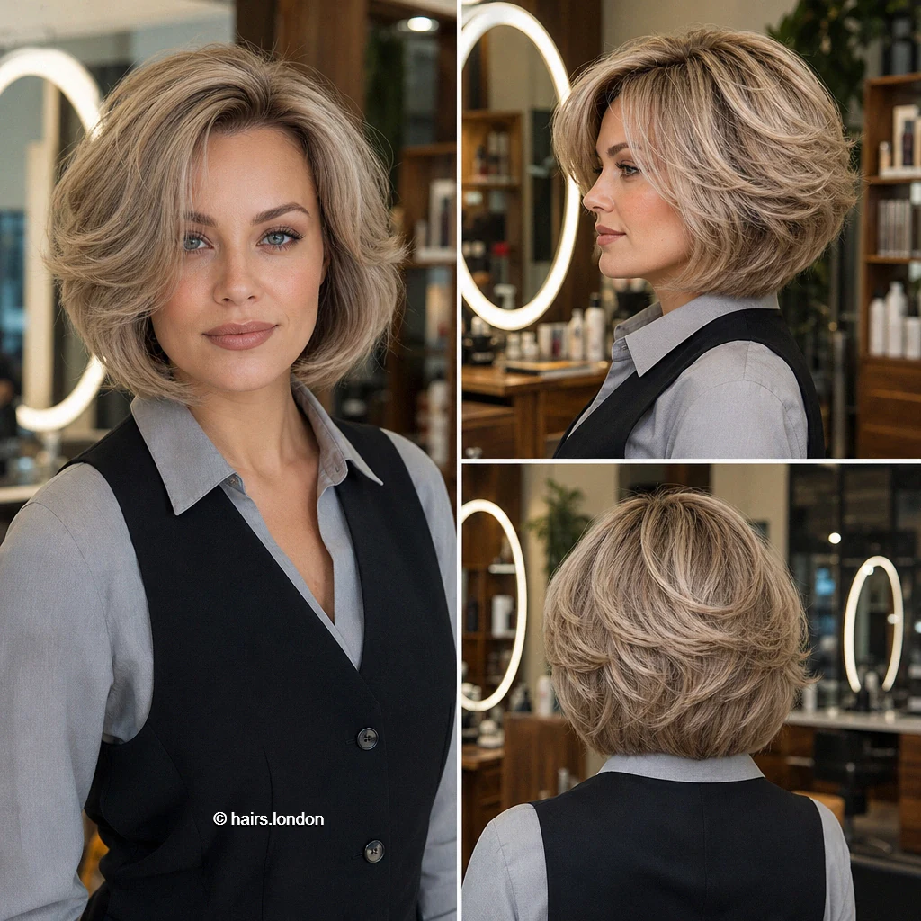 20 Bob Haircut Ideas: Rounded, Layered and Textured Shapes Ash Feathered Bob