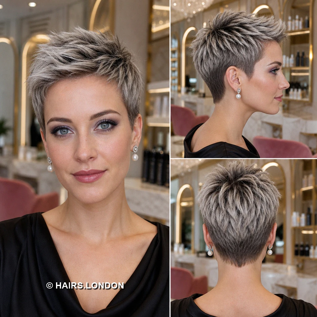 19 Silver Pixie Haircuts With Swept Fringes and Tapered Napes Ash Lifted Crown