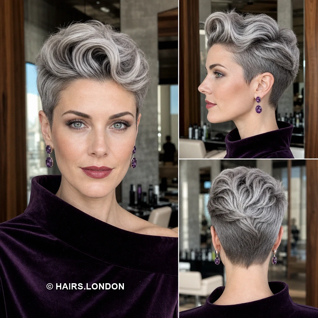 20 Silver Pixie Haircuts, From Defined Curls to Swept Quiffs Ash Sidefringe Crop