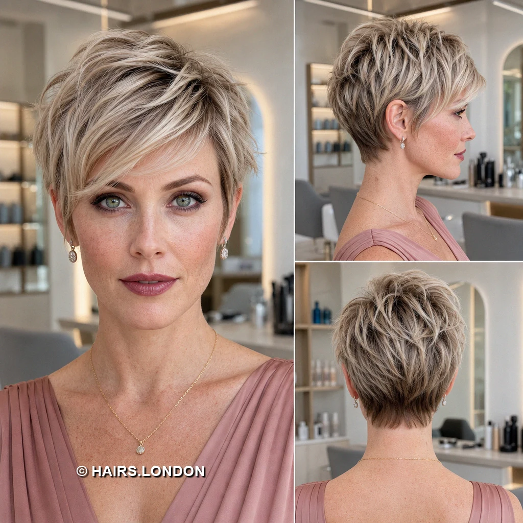 15 Silver Pixie Cuts With Sweeping Fringes, Soft Waves, and Defined Curls Ashblonde Feathered Sweep