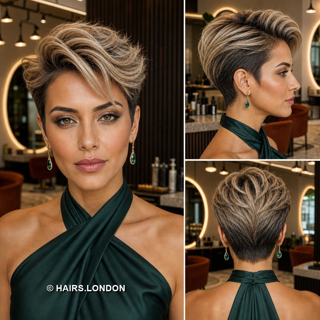 Ashblonde Sweeping Pixie