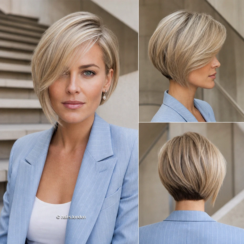 Ashblonde Swept Bob