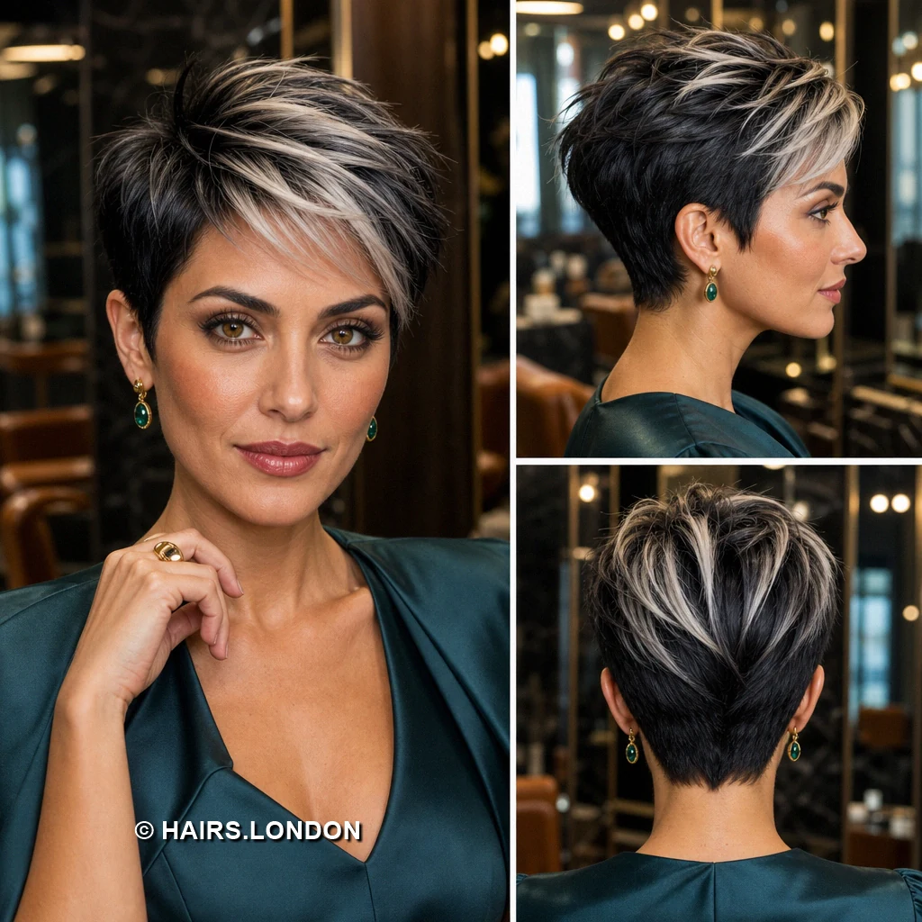 12 Short Pixie Haircuts with Color, Texture, and Shape Ashsilver Swept Crest