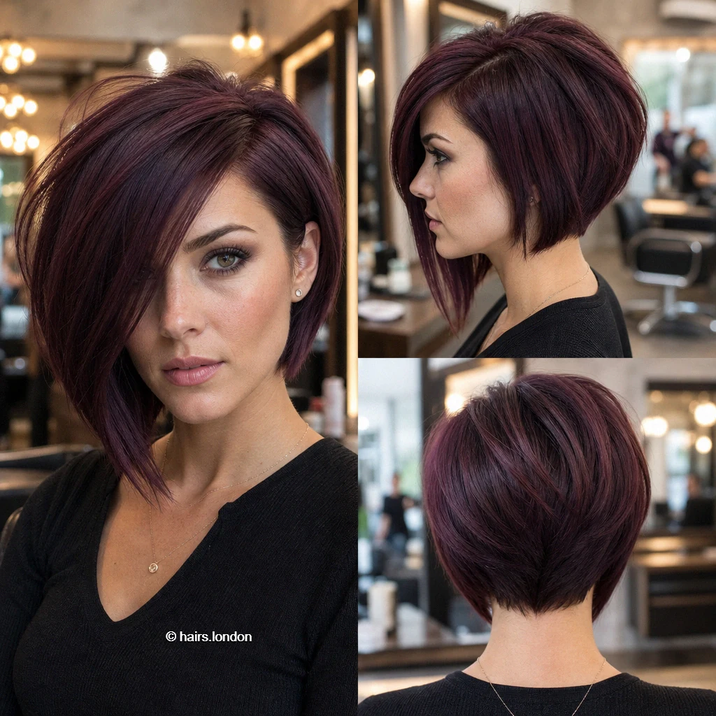 Aubergine Asymmetrical Bob