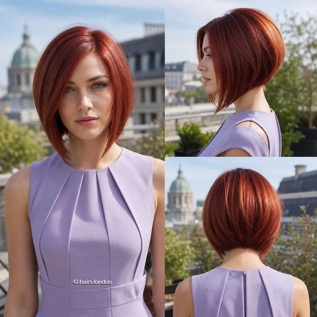 20 Colorful Bob Haircuts, From Textured Crops to Sleek Angled Shapes Auburn Aline Bob