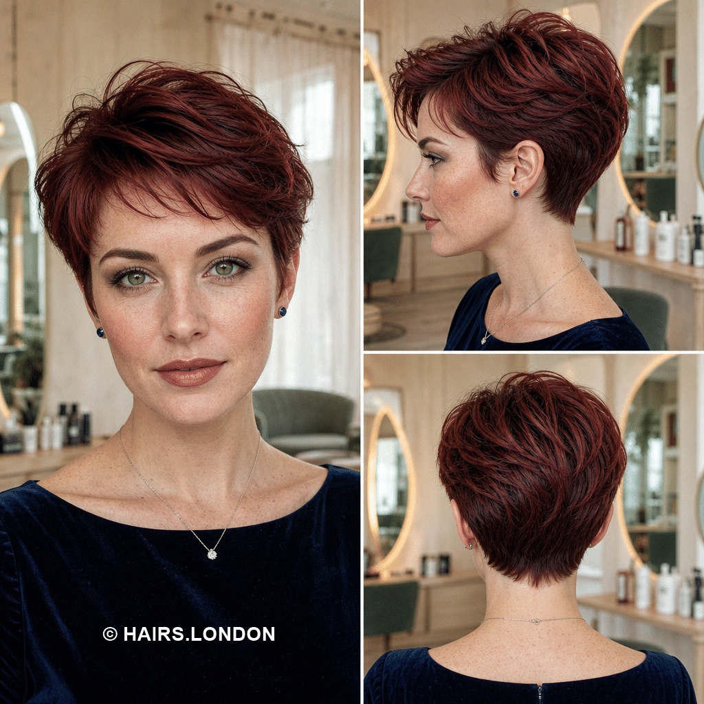 auburn burgundy pixie