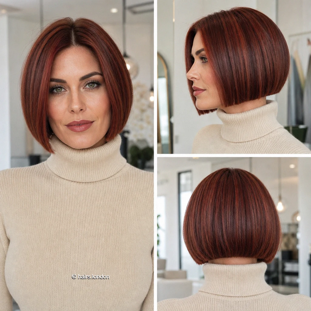 20 Red Bob Haircuts, From Sleek Chin-Length Shapes to Short Layered Cuts Auburn Compact Bob