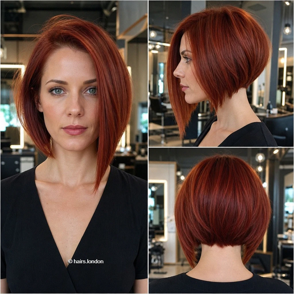 22 Bob Haircut Ideas: Sleek Angles, Soft Layers and Textured Shapes Auburn Graduated Angle