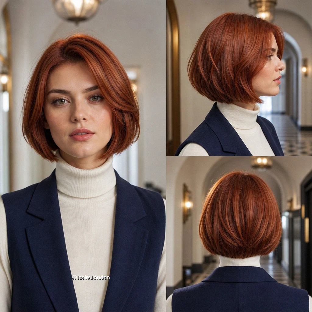 20 Red Bob Haircuts, From Rounded Copper Cuts to Textured Burgundy Styles Auburn Polished Bob