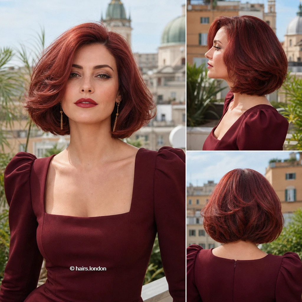20 Bob Haircut Ideas: Rounded, Textured and Fringe Styles Auburn Rounded Bob