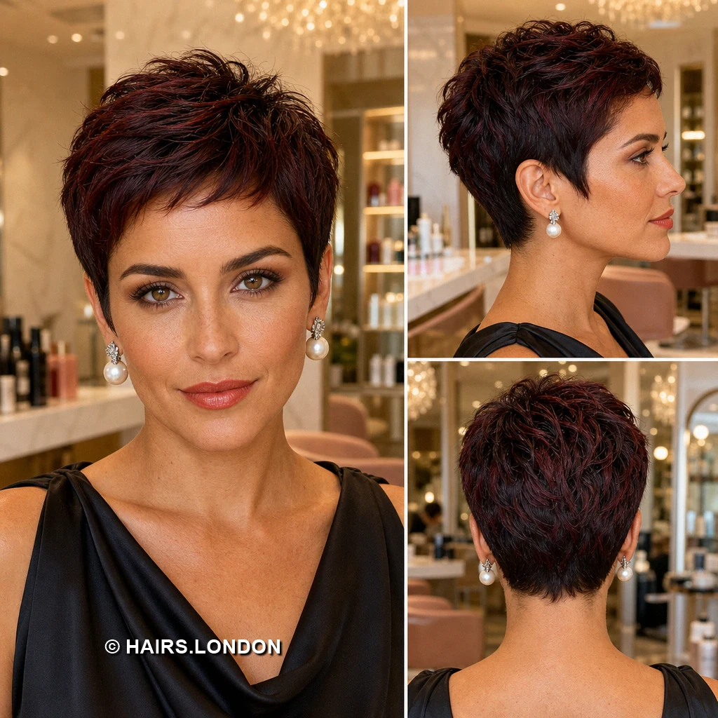 17 Burgundy Pixie Haircuts with Rich Dimension and Modern Texture auburn textured pixie