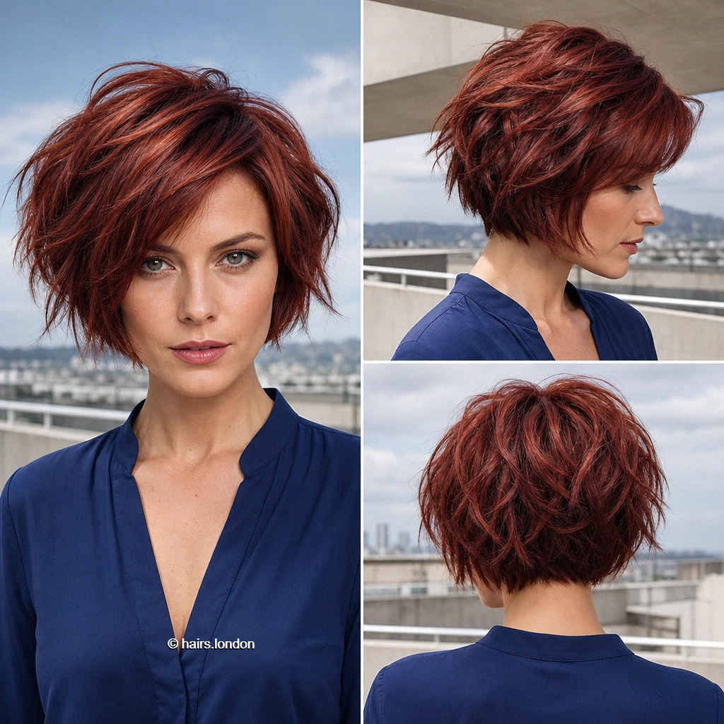 22 Red and Plum Bob Haircuts, from Sleek Lines to Textured Layers Auburn Tousled Bob