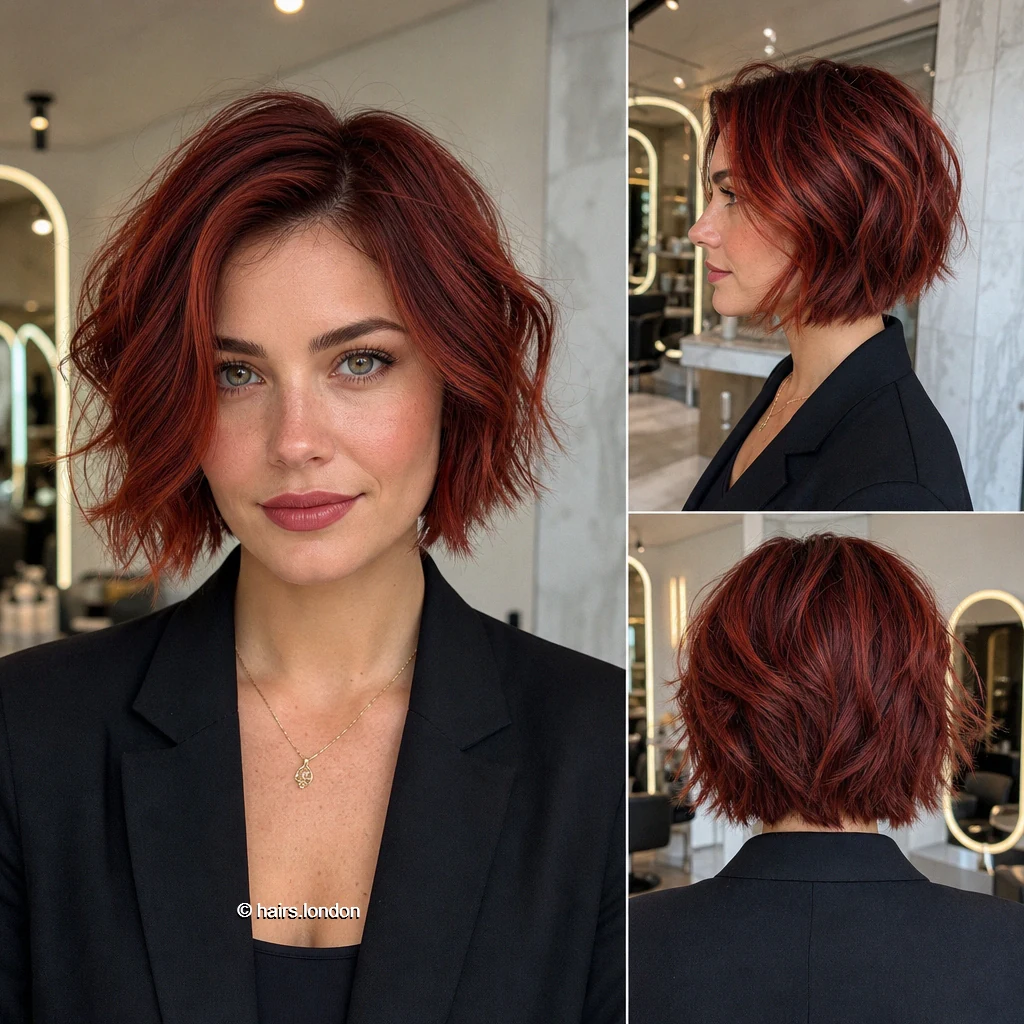 18 Red Bob Haircuts, From Tousled Copper to Sleek Burgundy Auburn Tousled Bob