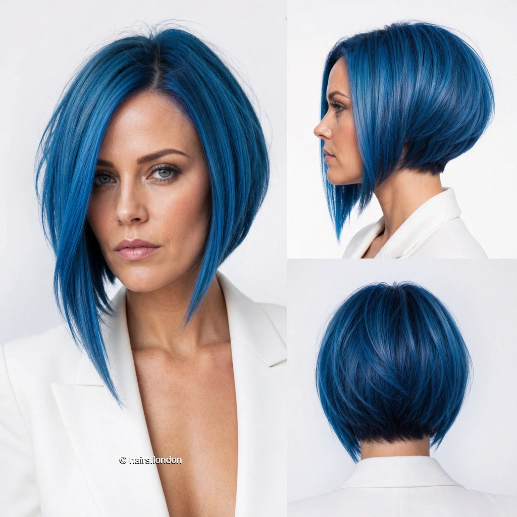 20 Blue and Green Bob Haircuts, From Soft Layers to Sculpted Shapes Azure Extended Bob