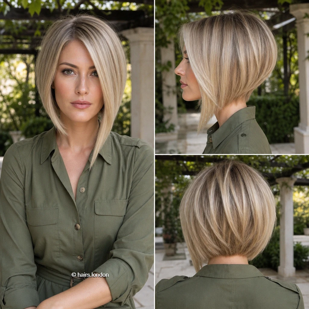 Beige Angled Bob