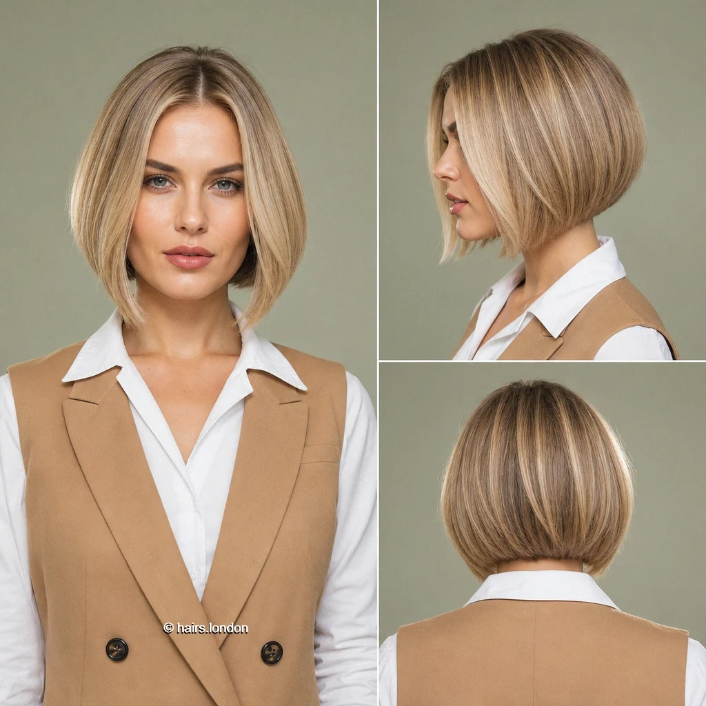 Beige Angled Bob