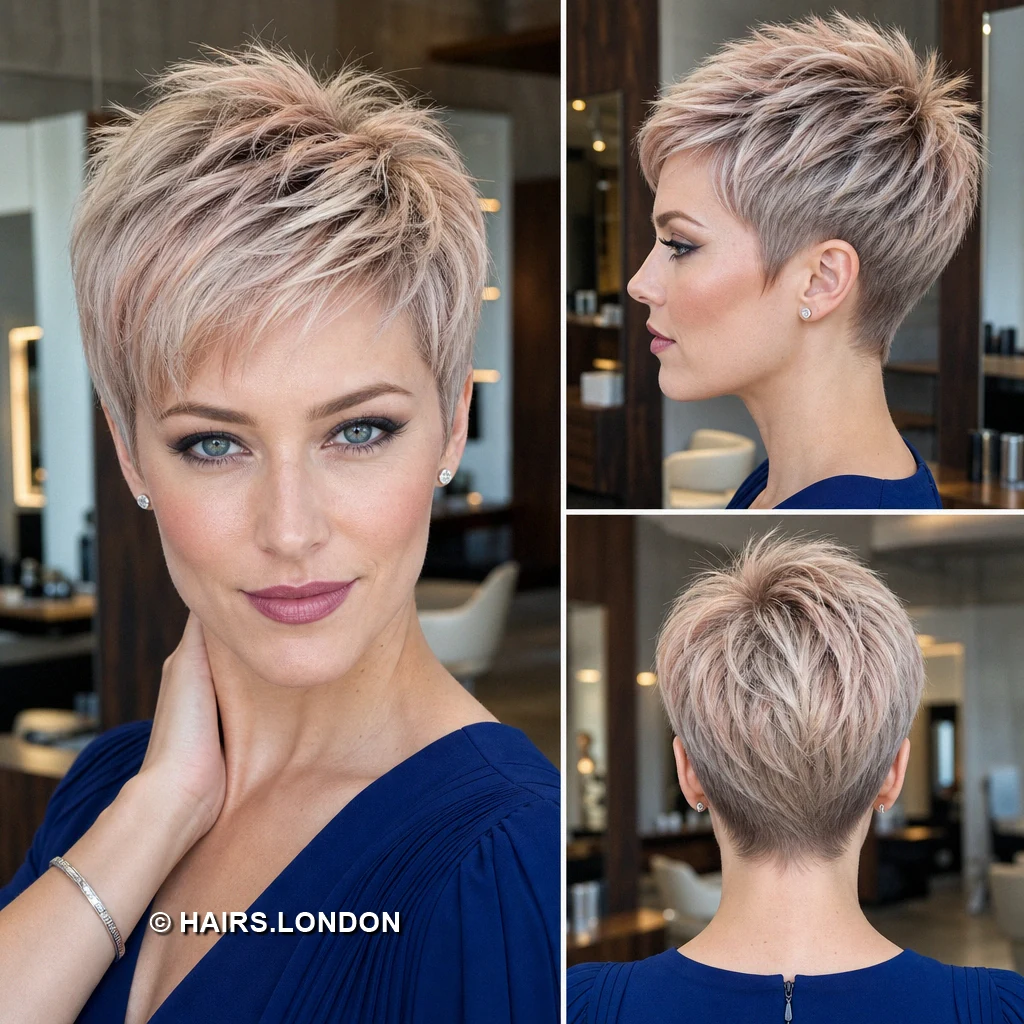 10 Textured Pixie Cuts with Highlights, from Silver to Soft Pastels Beige Cascading Pixie