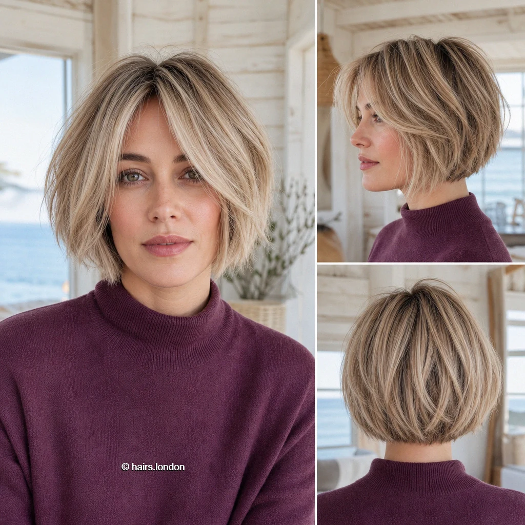 15 Blonde Bob Haircuts: Graduated Shapes, Angled Fronts and Soft Texture Beige Chinlength Waves