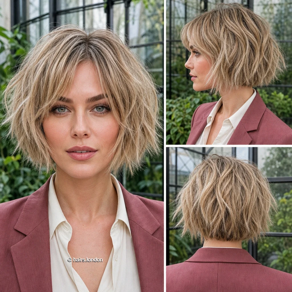 Beige Choppy Bob