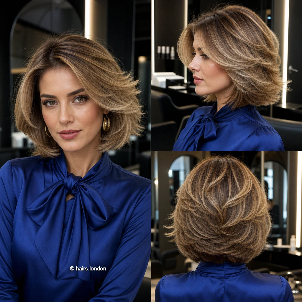 20 Bob Haircuts with Shape, Movement, and Color Inspiration Beige Feathered Bob