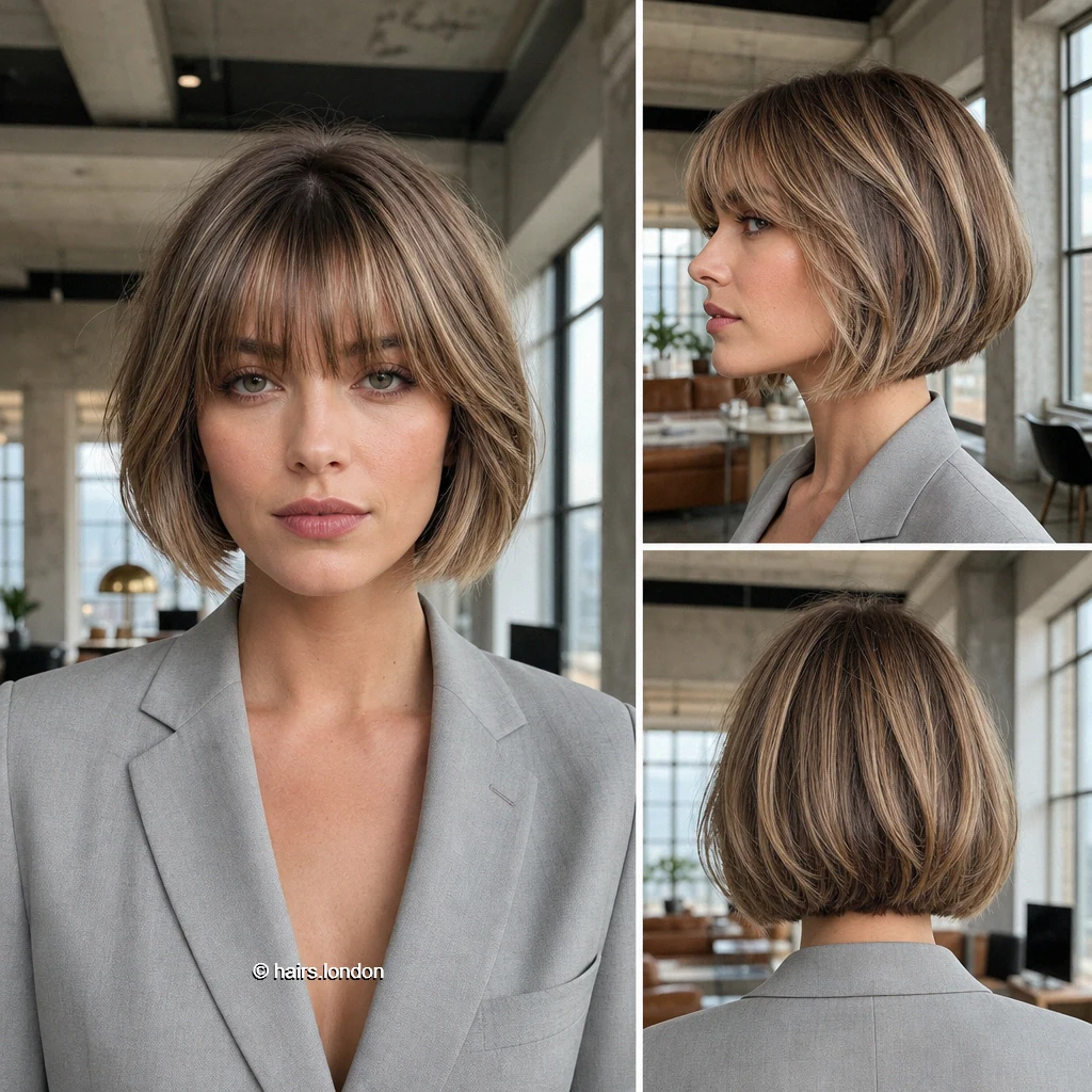 20 Bob Haircut Ideas, From Softly Layered to Sleek and Graduated Beige Fringed Bob