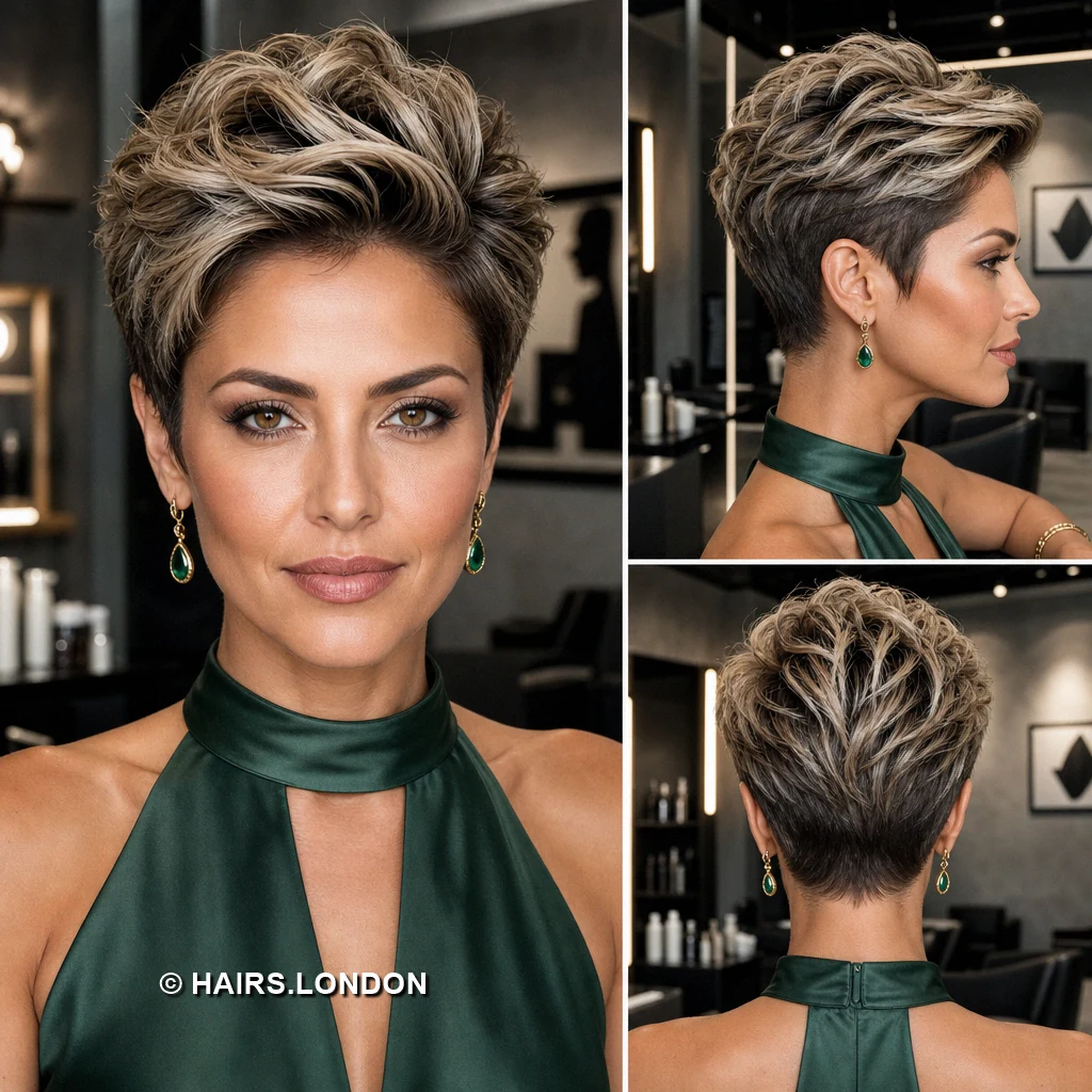19 Highlighted Pixie Haircuts with Shape, Texture, and Lift Beige Highlighted Quiff