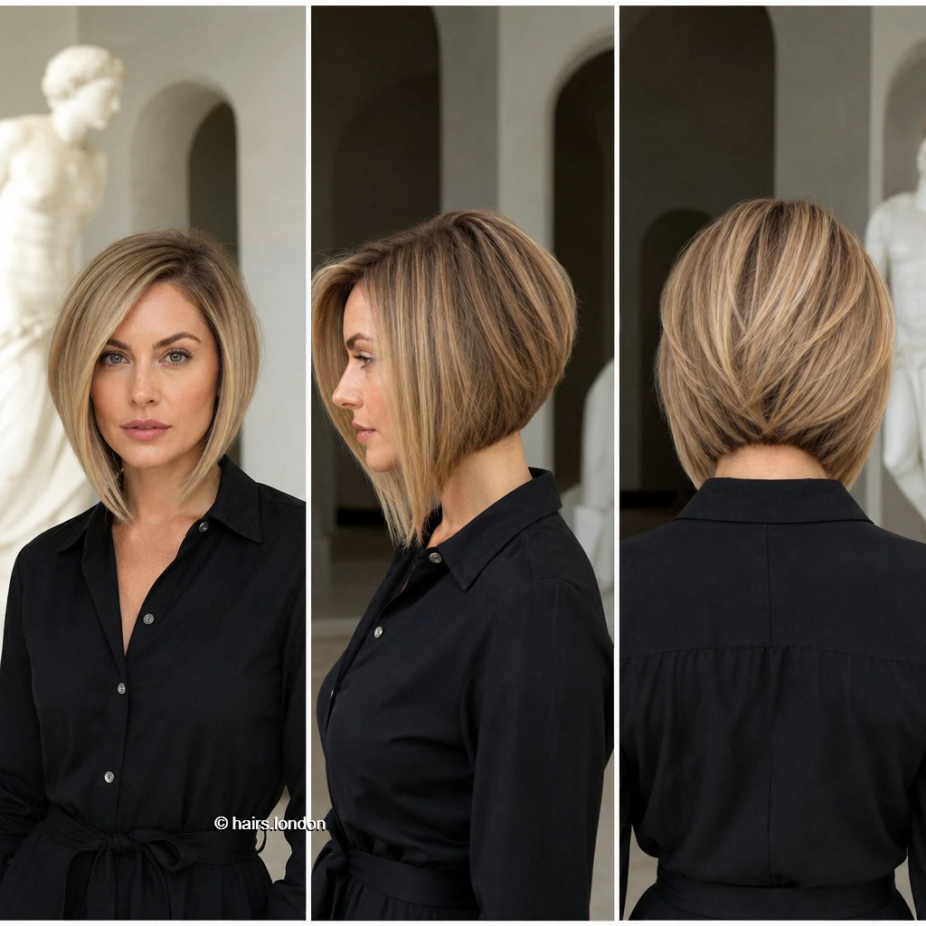 15 Blonde Bob Haircuts: Graduated Shapes, Angled Fronts and Soft Texture Beige Longfront Graduation