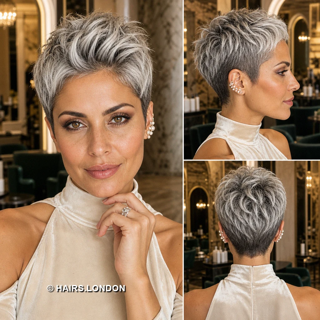 19 Ash Blonde Pixie Haircuts with Shape, Texture, and Lift Beige Rounded Pompadour
