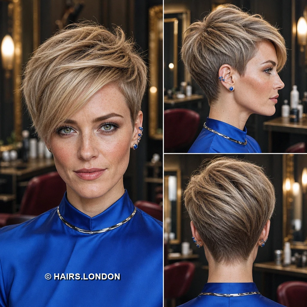 19 Textured Pixie Haircuts with Sweeping Fringes and Lifted Crowns Beige Sculpted Waves