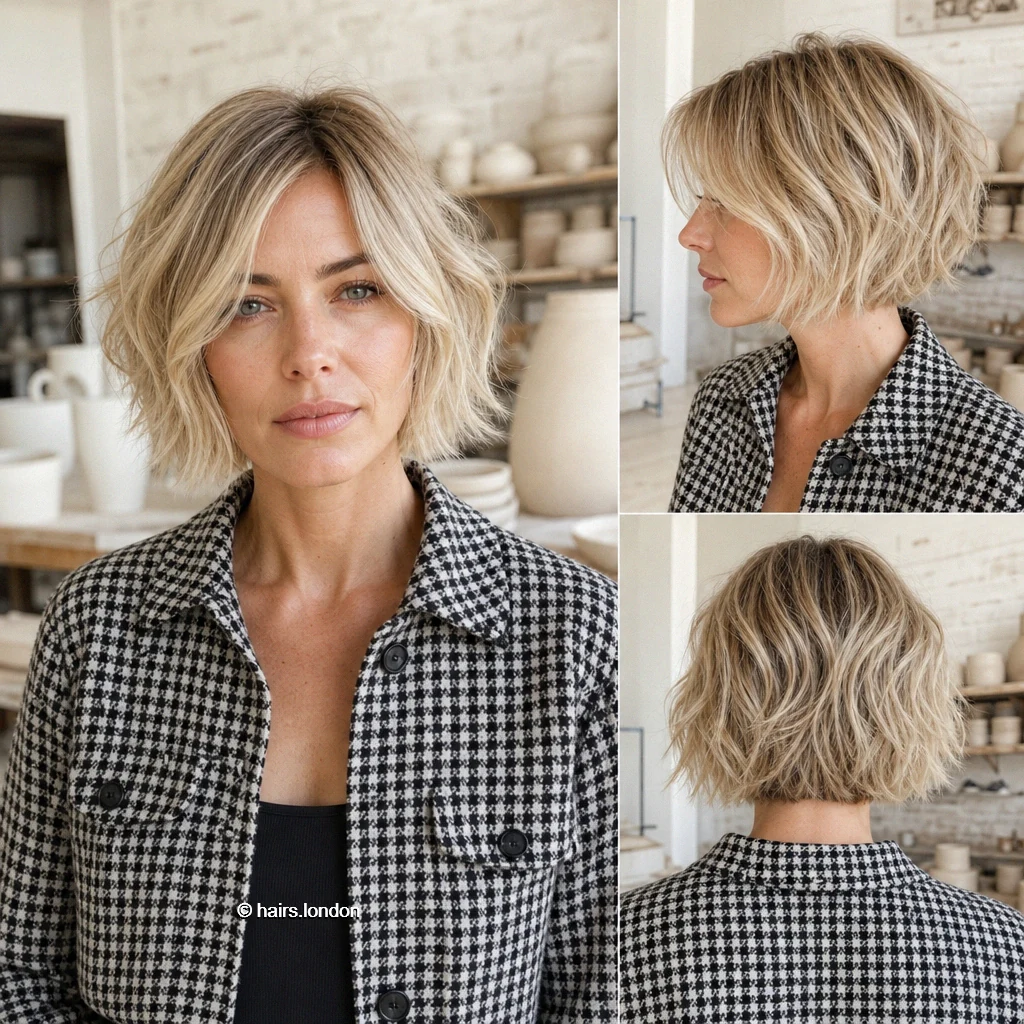 15 Blonde Bob Haircuts: Graduated Shapes, Angled Fronts and Soft Texture Beige Shaggy Waves