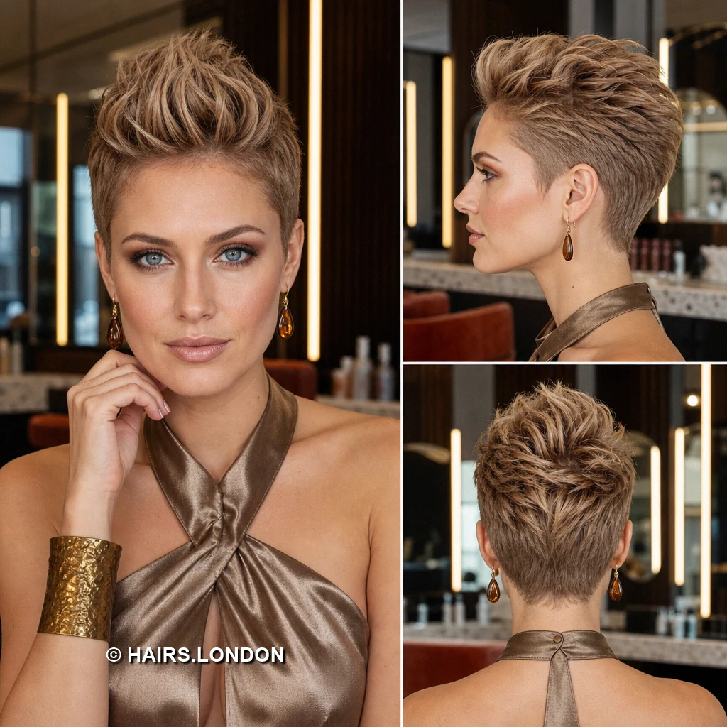 19 Textured Pixie Haircuts with Sweeping Fringes and Lifted Crowns Beige Sidefringe Pixie