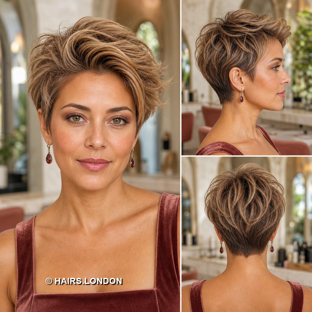 Beige Spiky Pixie