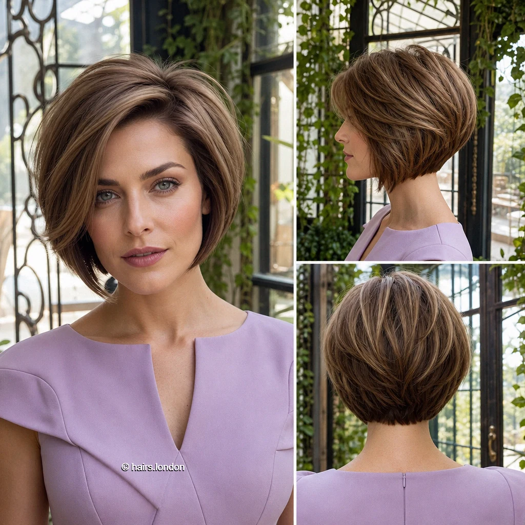 24 Bob Haircuts: From Rounded Jaw-Length Shapes to Layered Lobs Beige Stacked Bob