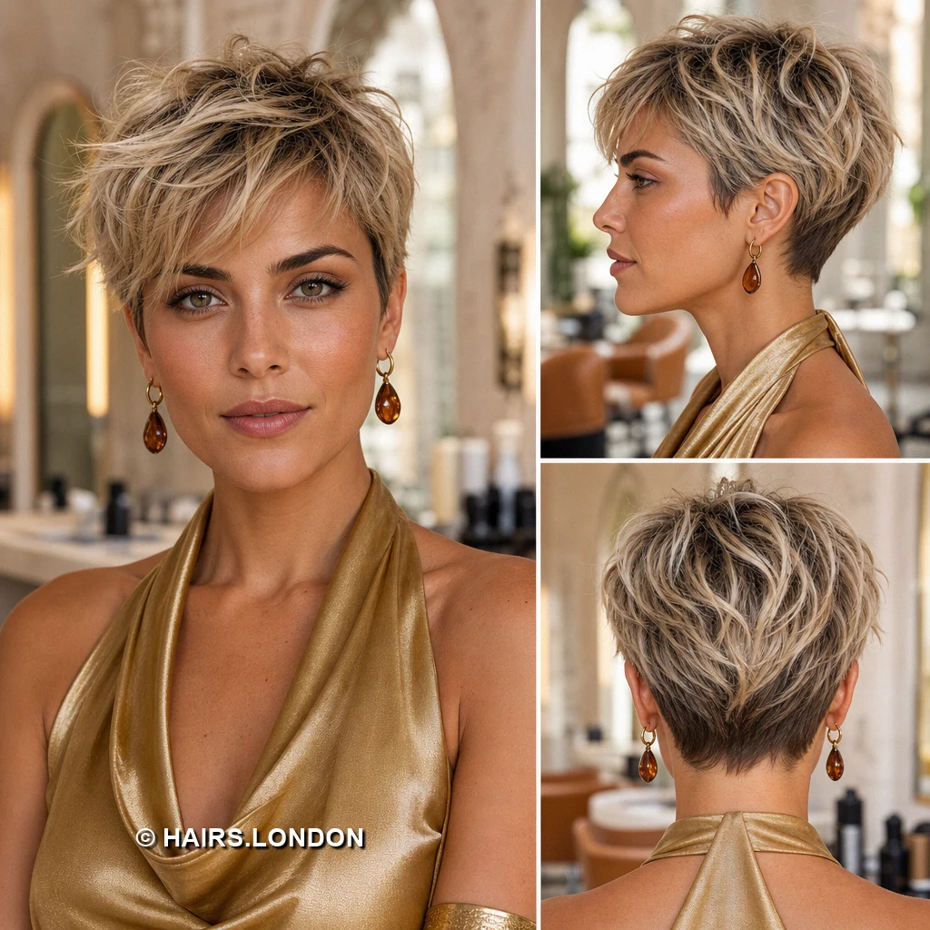 Beige Tousled Pixie