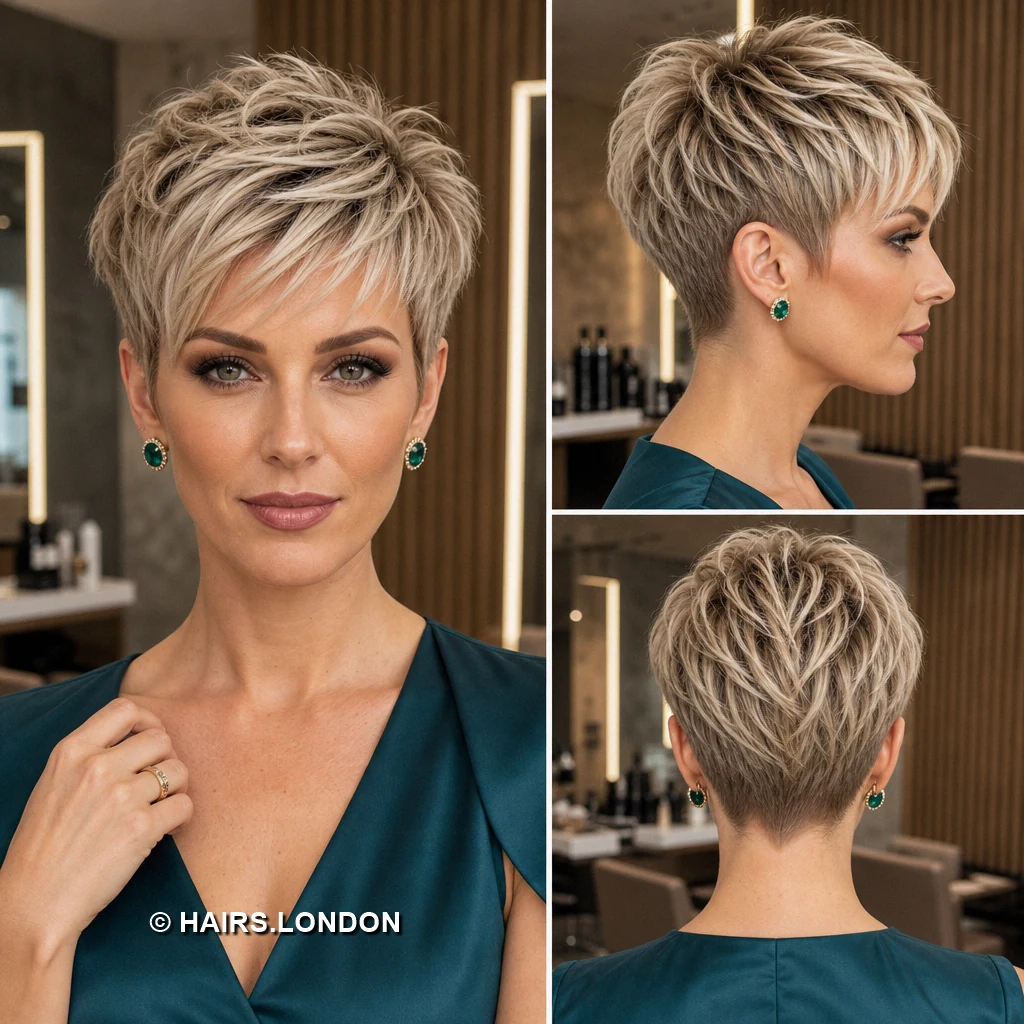 19 Textured Pixie Cuts with Sweeping Fringes, Lifted Crowns, and Tapered Napes Beige Wispy Pixie